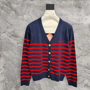 Miu Miu Blue and Red Striped Cardigan